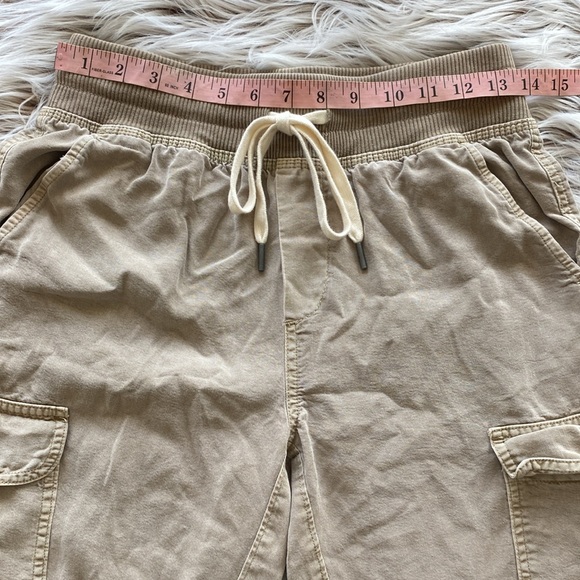Aerie Cargo Tan Drawstring Elastic Waist Pull On Baggy Comfy Jogger Pants XS - Picture 5 of 12